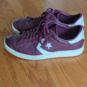 Burgandy Leather Converse Sneakers